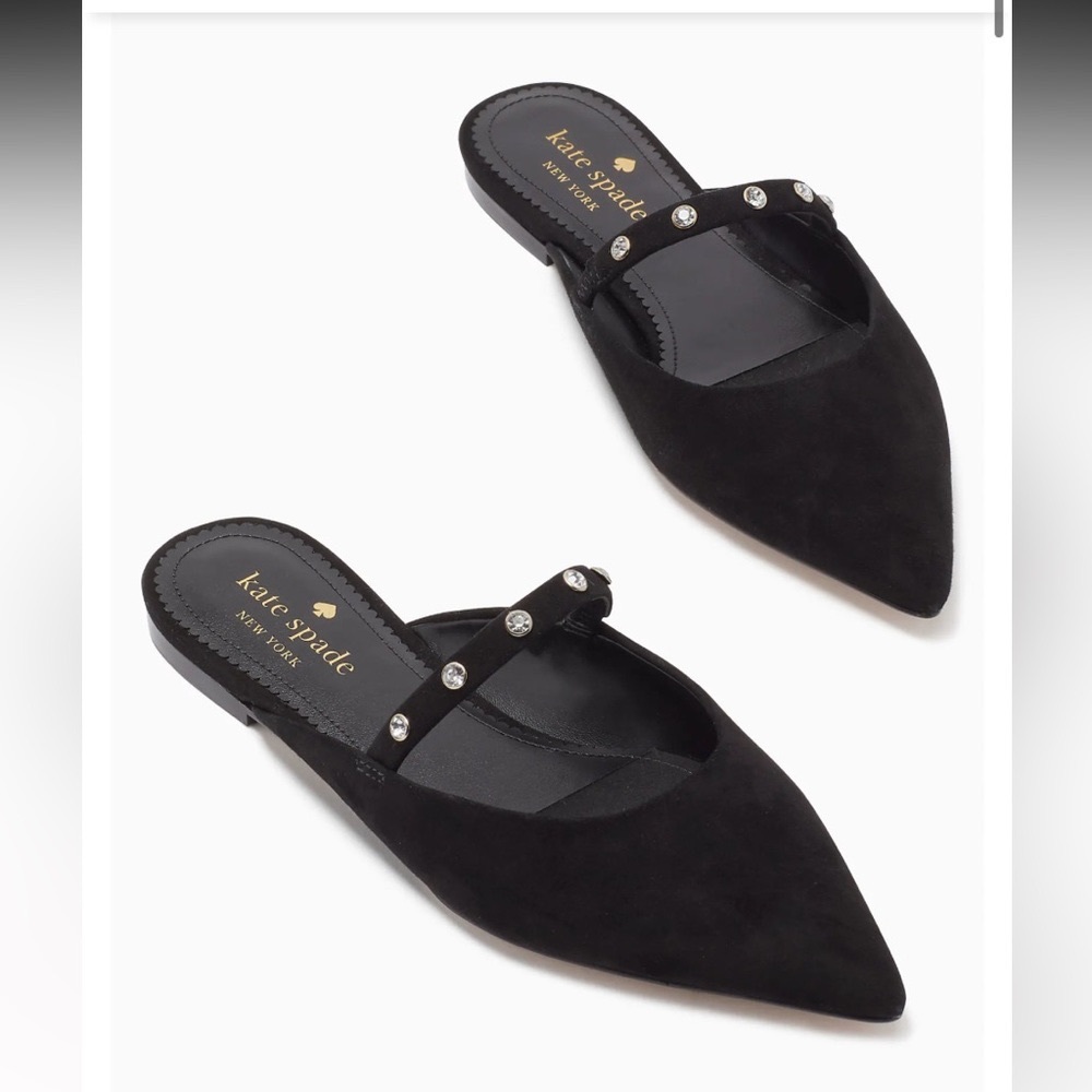 NWT Kate Spade Irina Flats Size 9 w/ rhinestone band -  absolutely stunning.
